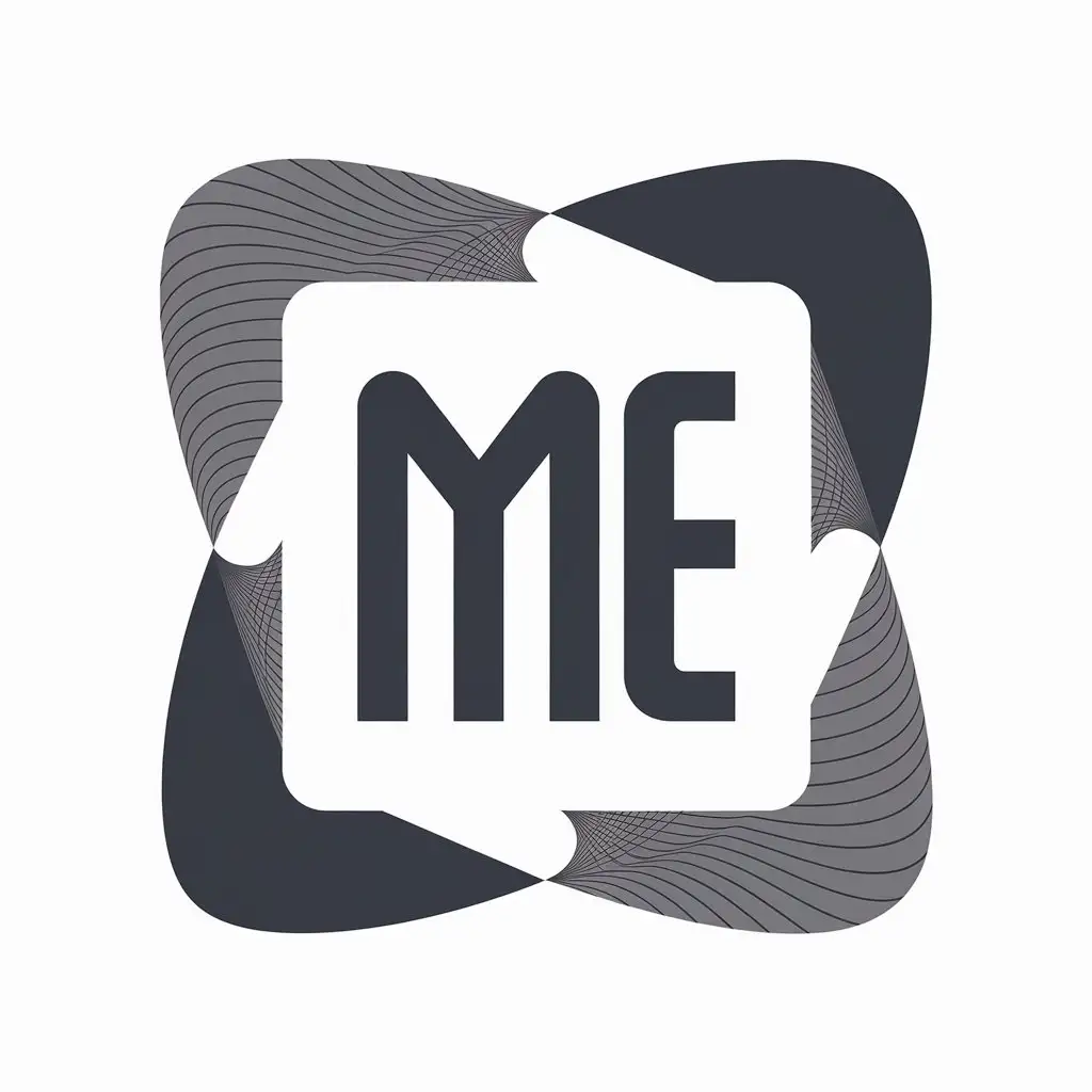 LOGO Design For me Modern Square Encapsulating the Text me with Clear Background