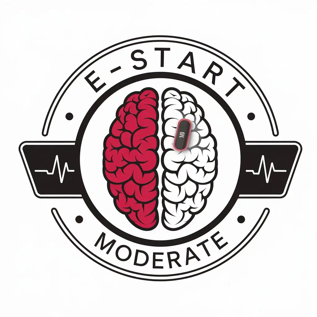 a vector logo design,with the text "E-start", main symbol:Intracranial hematoma, asprin,Moderate,be used in Medical Dental industry,clear background