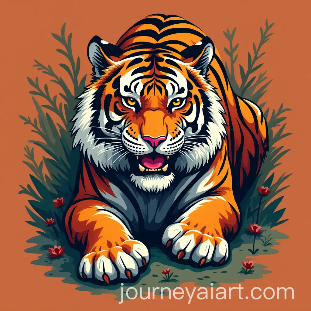 Majestic-Tiger-in-a-Lush-Jungle-Setting