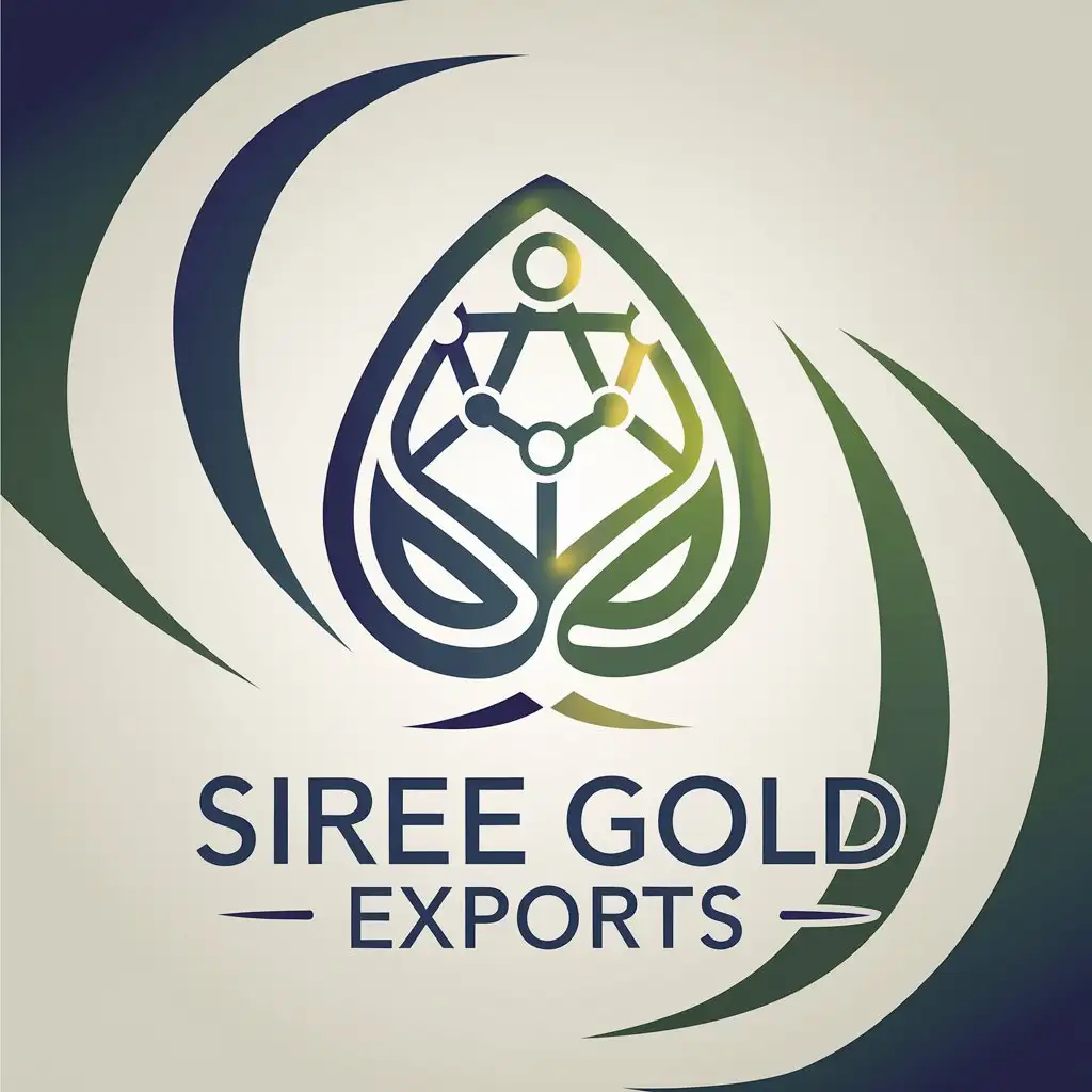 LOGO Design for SIREE GOLD EXPORTS A Stylized Global Seed with Blue Green and Gold Color Palette