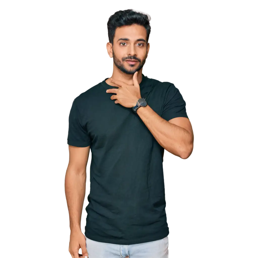 HighQuality-PNG-Image-of-a-35YearOld-Indian-Man-in-Black-TShirt