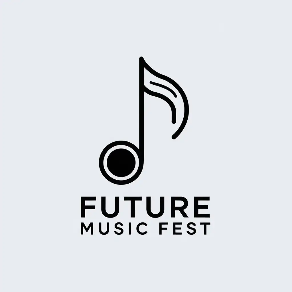 LOGO Design for Future Music Fest Minimalistic Music Symbol for Events Industry