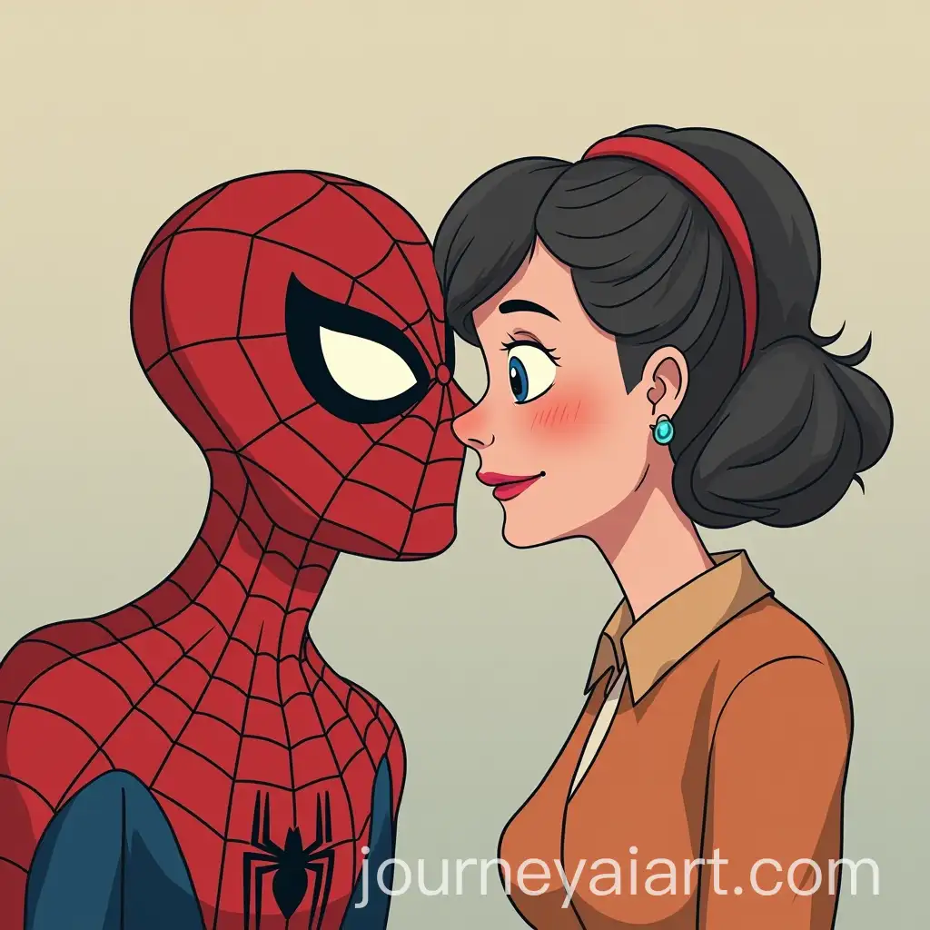 Spiderman-and-Aunt-May-Emotional-Scene-in-Storybook-Style