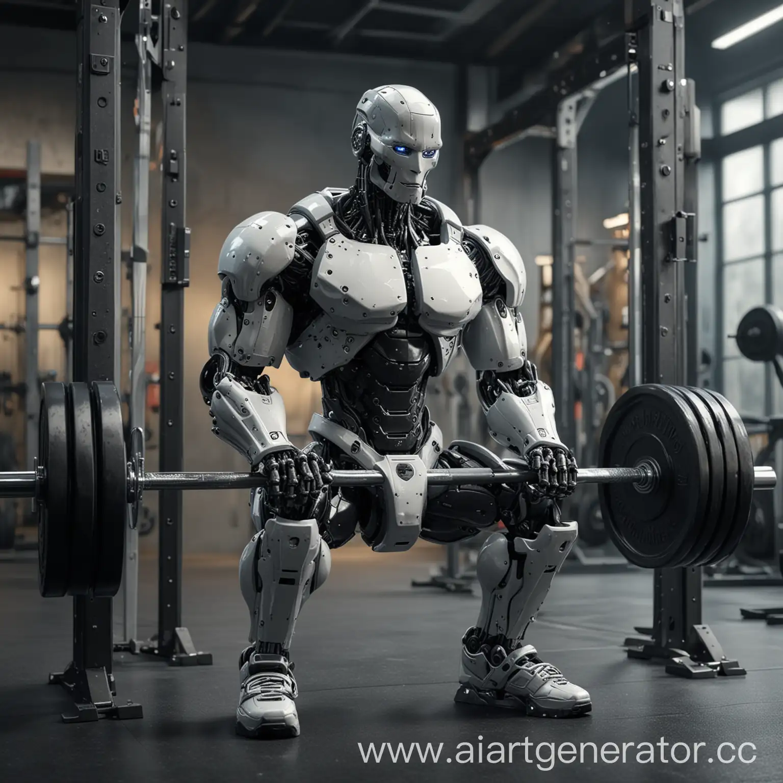 Robot-Doing-Squats-with-Heavy-Barbell-in-Gym-PhotoRealistic-4K-Image