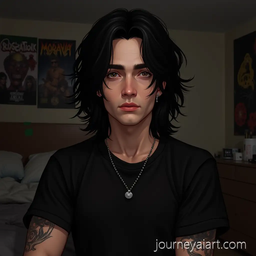 Male-Character-with-TattoosMale-Rocker-with-Tattoos-and-Piercings-in-a-Dark-Messy-Room