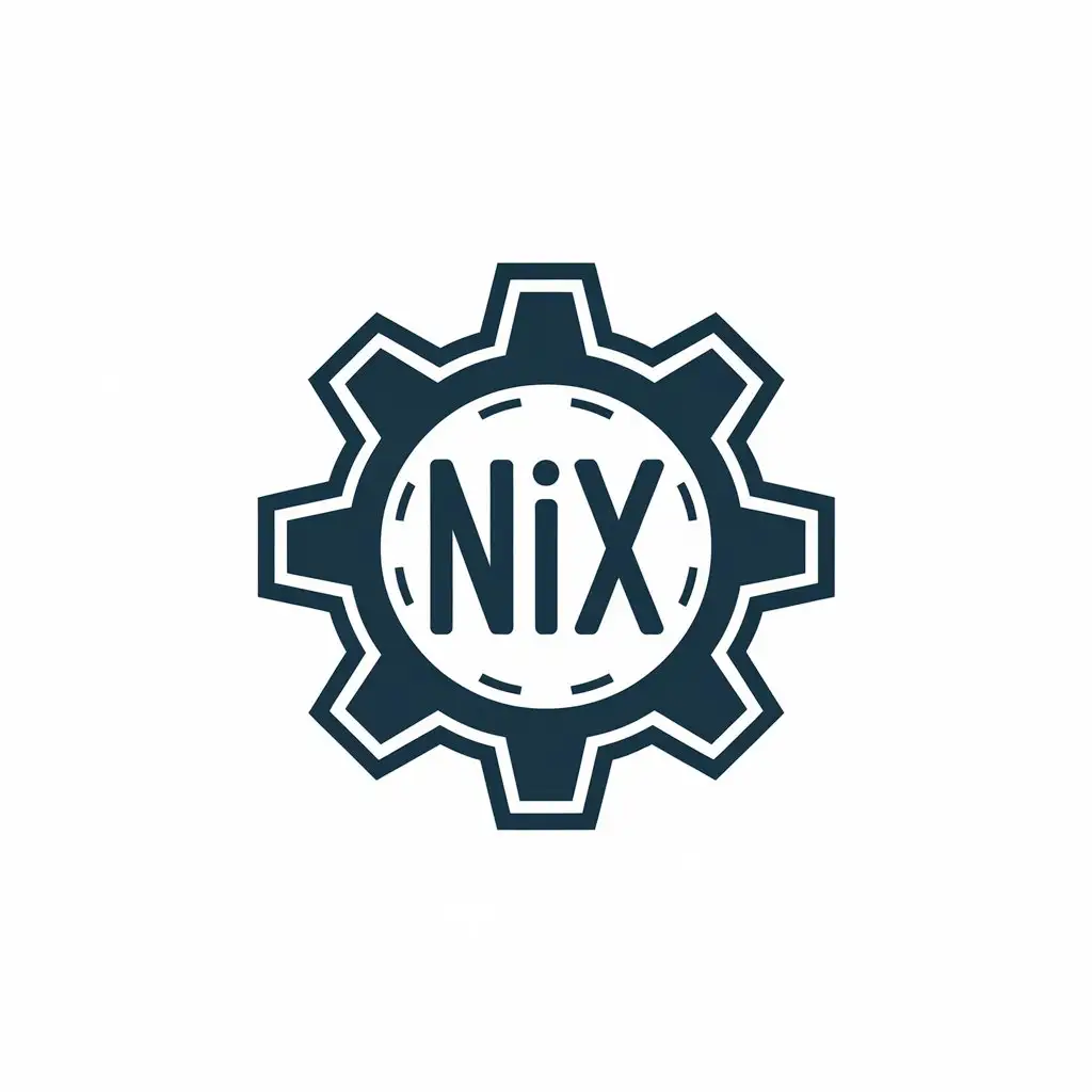 LOGO Design for NiX Modern Gear Symbol in Vector Art