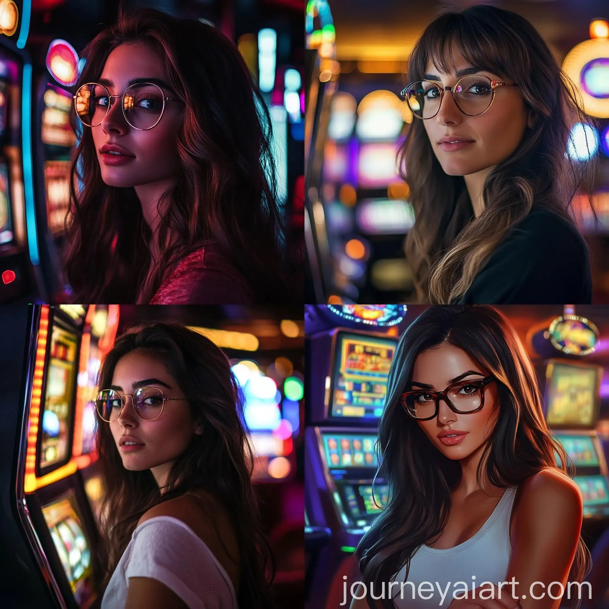 Woman-Playing-Slot-Machines-in-Casino