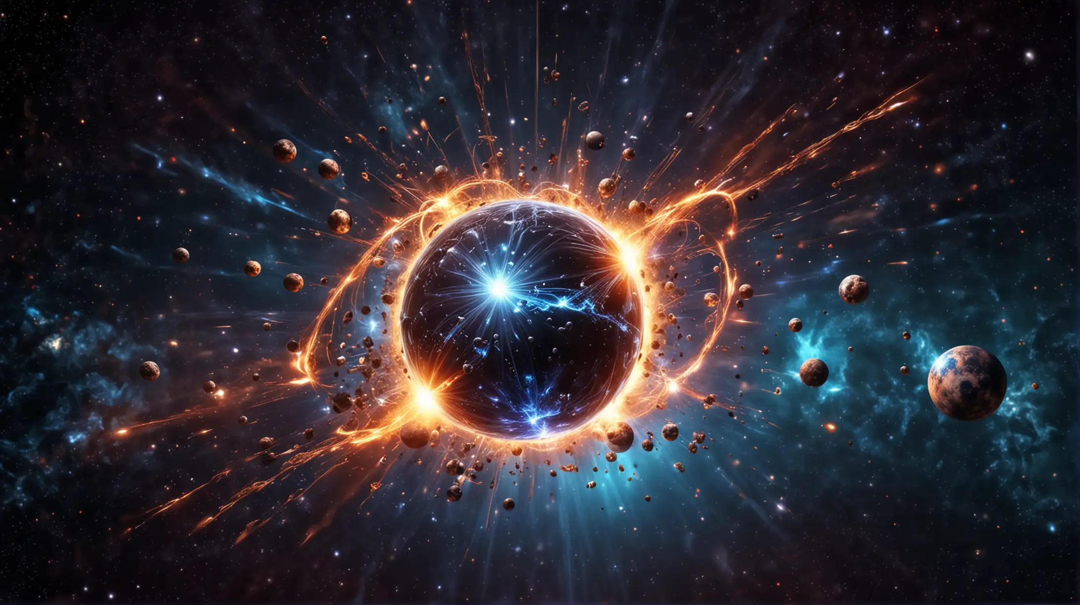 Magical Sphere Gathering Cosmic Energy in Outer Space