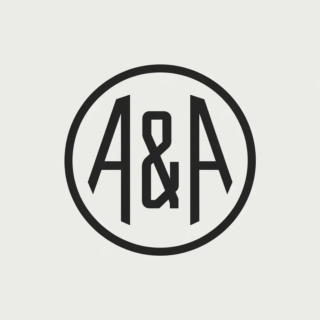 LOGO Design for AA Modern Circle with Clear Background and Bold Typography