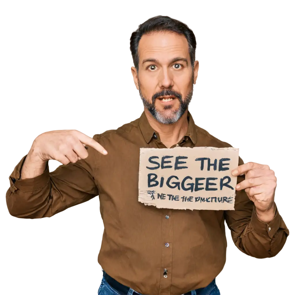 I want you to create an image that shows the meaning “ See the bigger picture”  