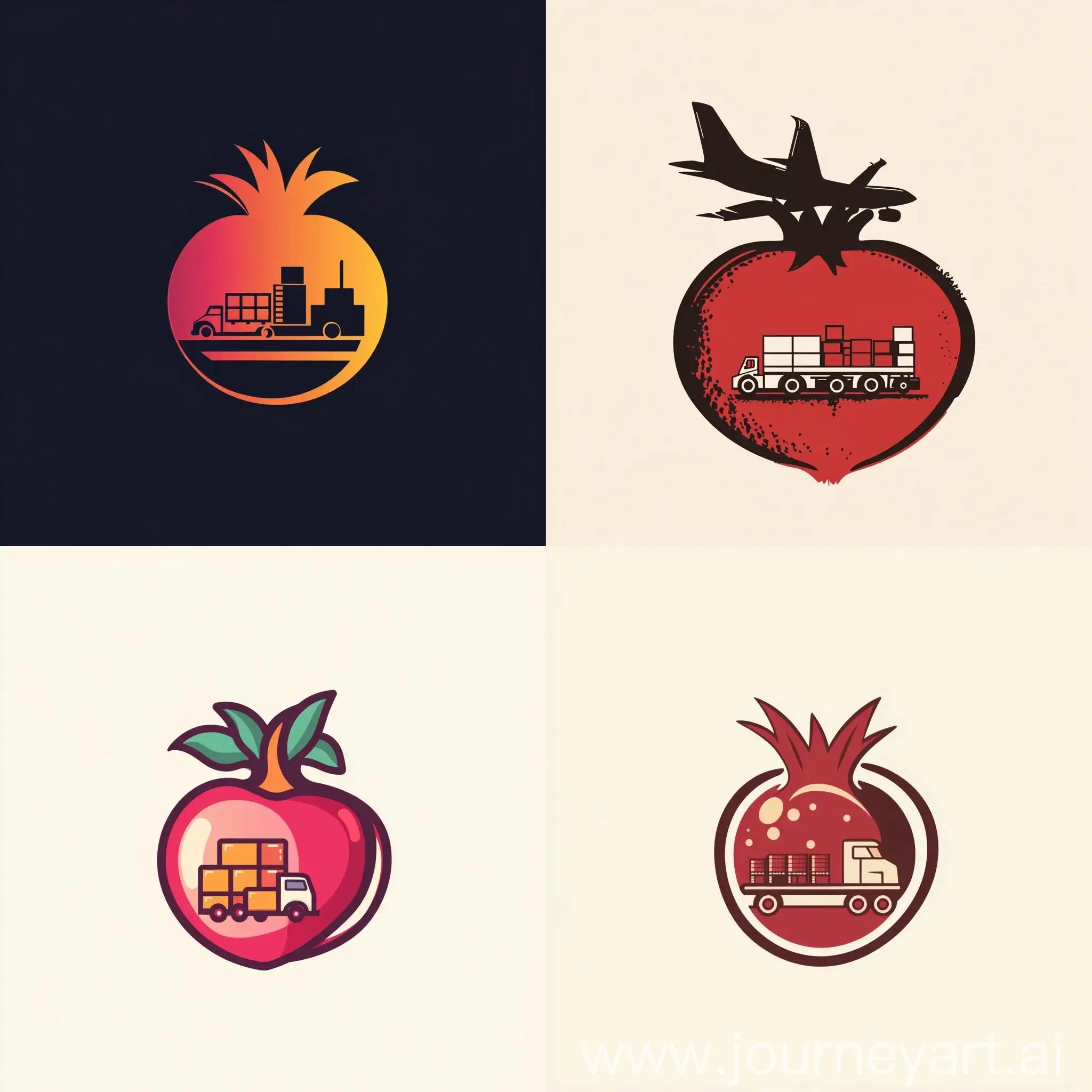 Cargo-Plane-and-Truck-Integration-in-Pomegranate-Logo-Design