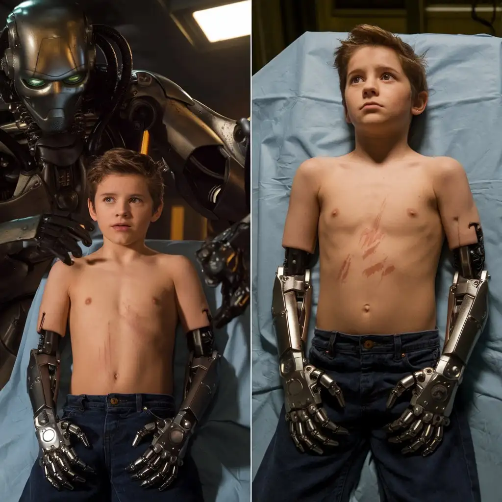 Transformation-of-a-10YearOld-Boy-by-Skynet-Half-Terminator-Half-Human