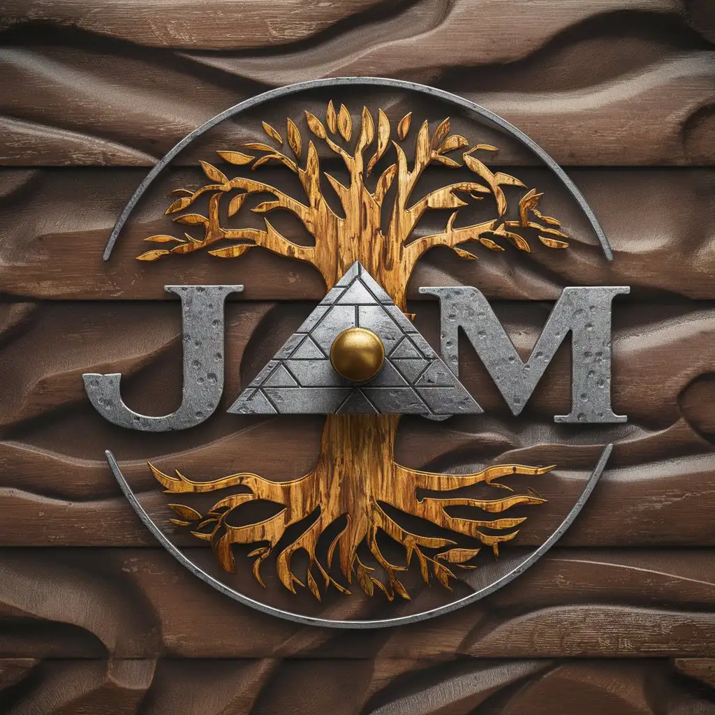 LOGO Design For JDM Iron and Wood with Tree of Life Symbol