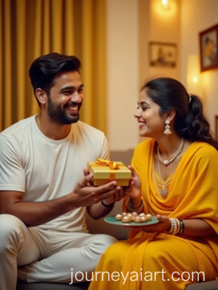 Brother-and-Sister-Celebrating-Bhai-Dooj-with-Gifts-and-Sweets