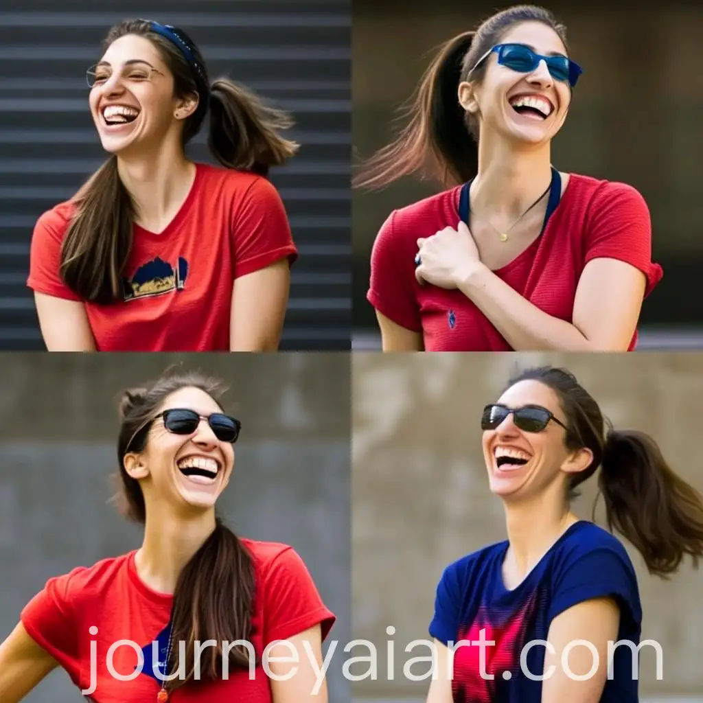 Smiling-Caucasian-Woman-in-Black-RayBan-Wayfarer-at-Santa-Monica-Pier