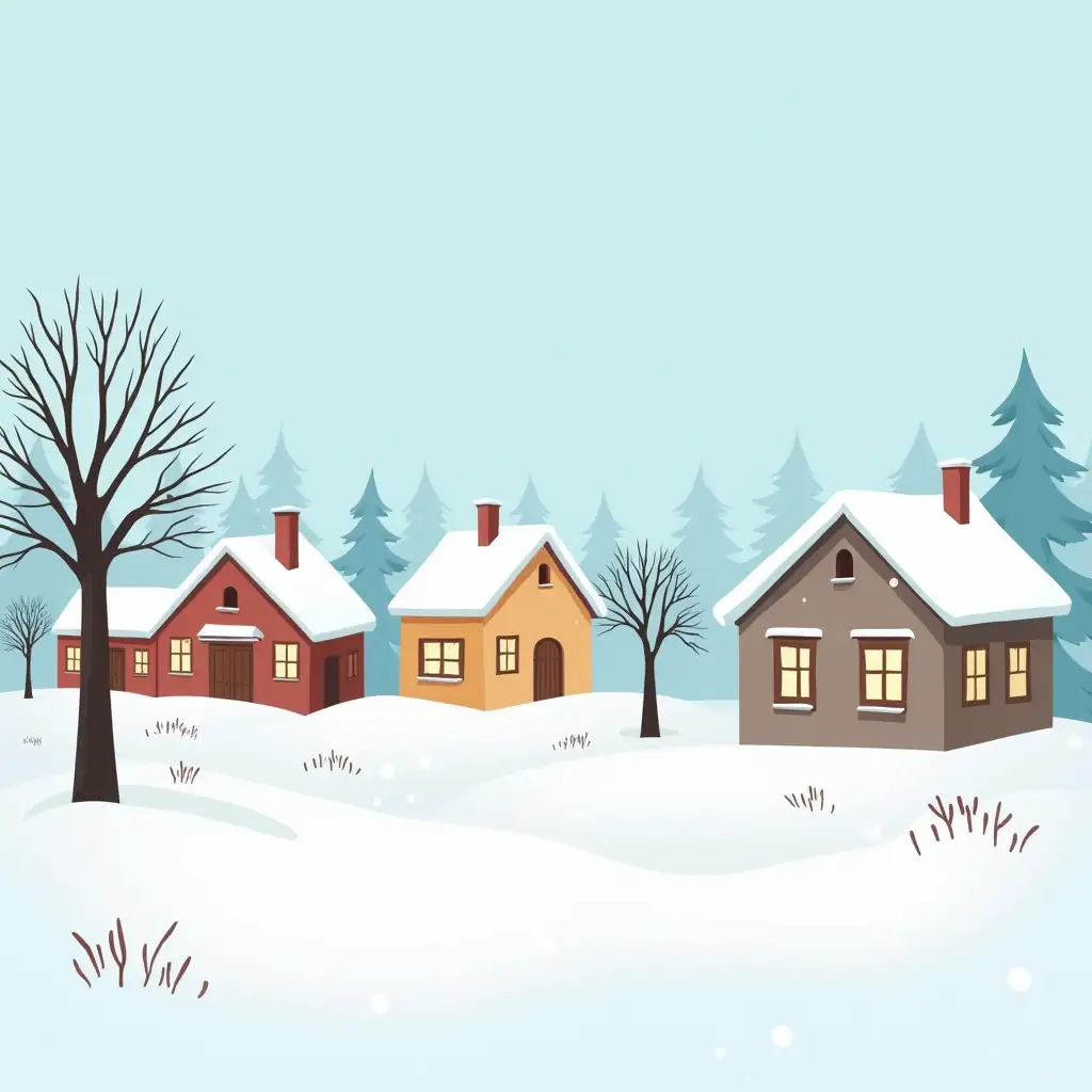 Simple-CartoonStyle-Homes-in-Snowy-Landscape