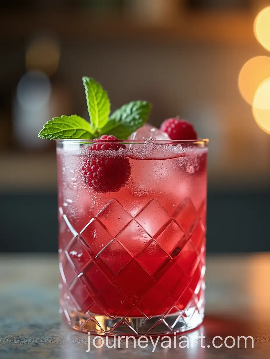 ElegantAI-Image-Prompt-Expansion-Wine-Label-Design-for-Raspberry-and-Mint-Liqueur