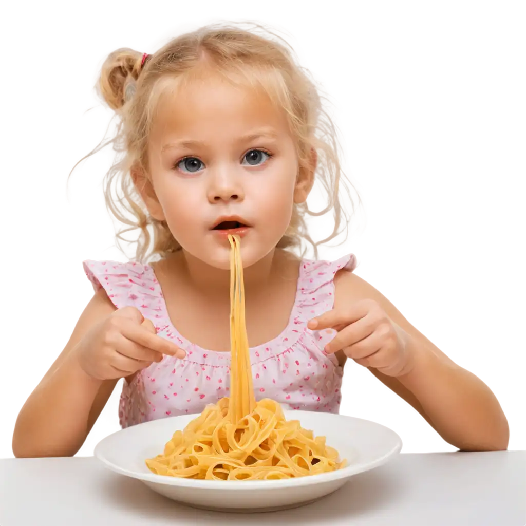 Blonde-3YearOld-Girl-Eating-Pasta-PNG-Image-Adorable-Child-Enjoying-Meal