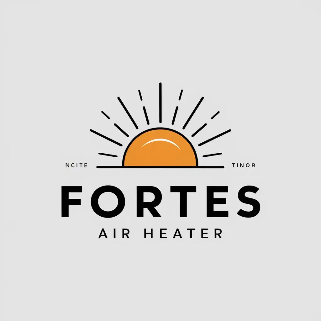 a vector logo design,with the text "fortes", main symbol:sunset,Minimalistic,be used in air heater industry,clear background