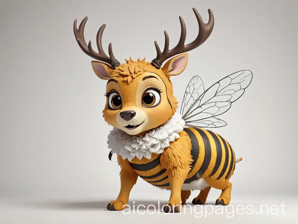 Big-Deer-Dressed-as-a-Bee-Coloring-Page-for-Kids