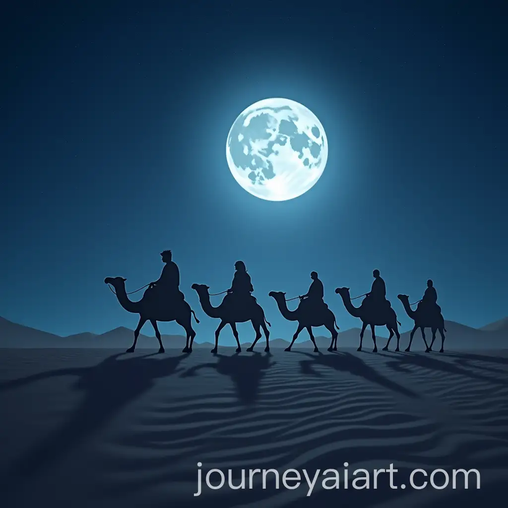 Group-of-People-Riding-Camels-in-the-Desert-Under-a-Full-Moon