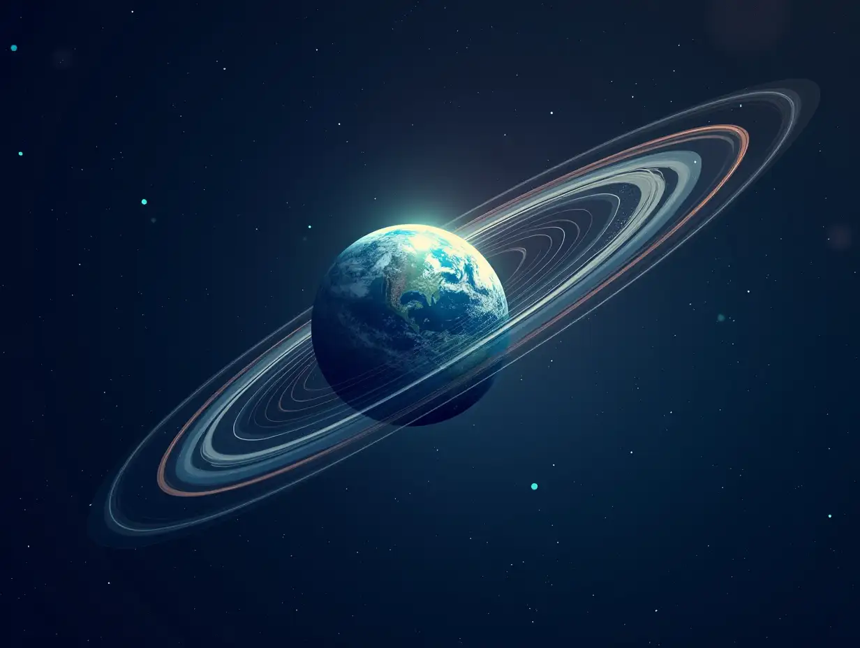 Create for me an image of a satellite orbiting the planet earth in a vector style