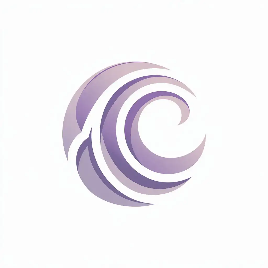 LOGO Design for Abstract Wave Symbol Pastel Violet Matte White with Fluid Curves for Technology Industry