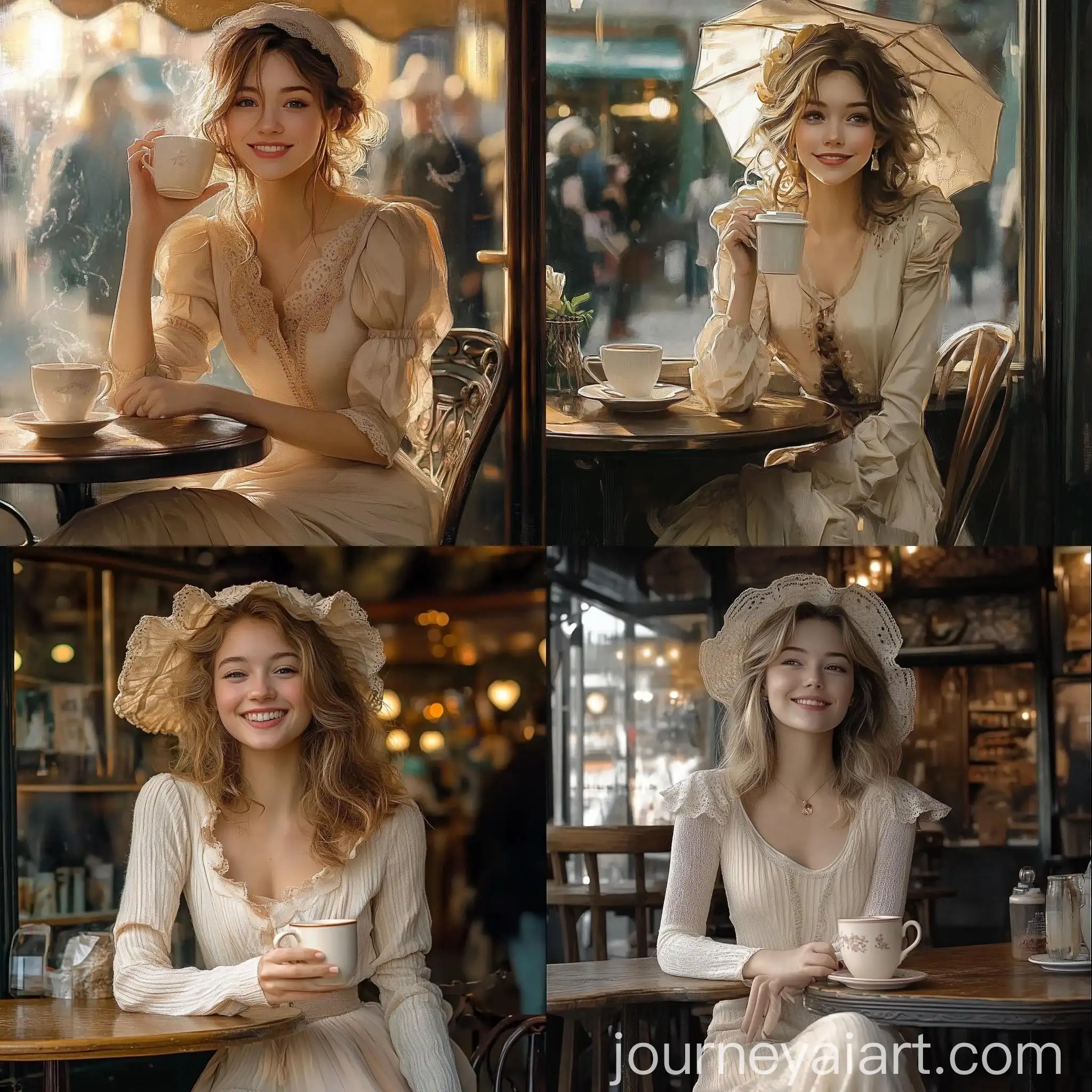 Smiling-Girl-at-Liberty-Style-Caf-Table-with-Hot-Chocolate