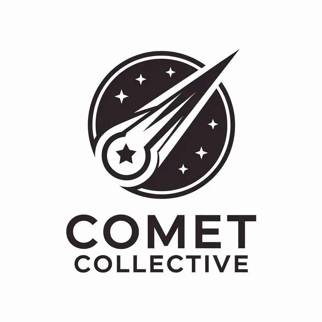 LOGO Design for Comet Collective Vector Logo with Comet Symbol for the Entertainment Industry