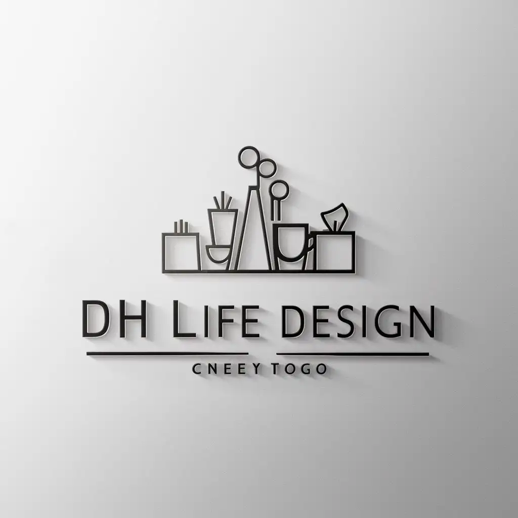 LOGO-Design-for-DH-Life-Design-Minimalistic-Household-Items-Theme