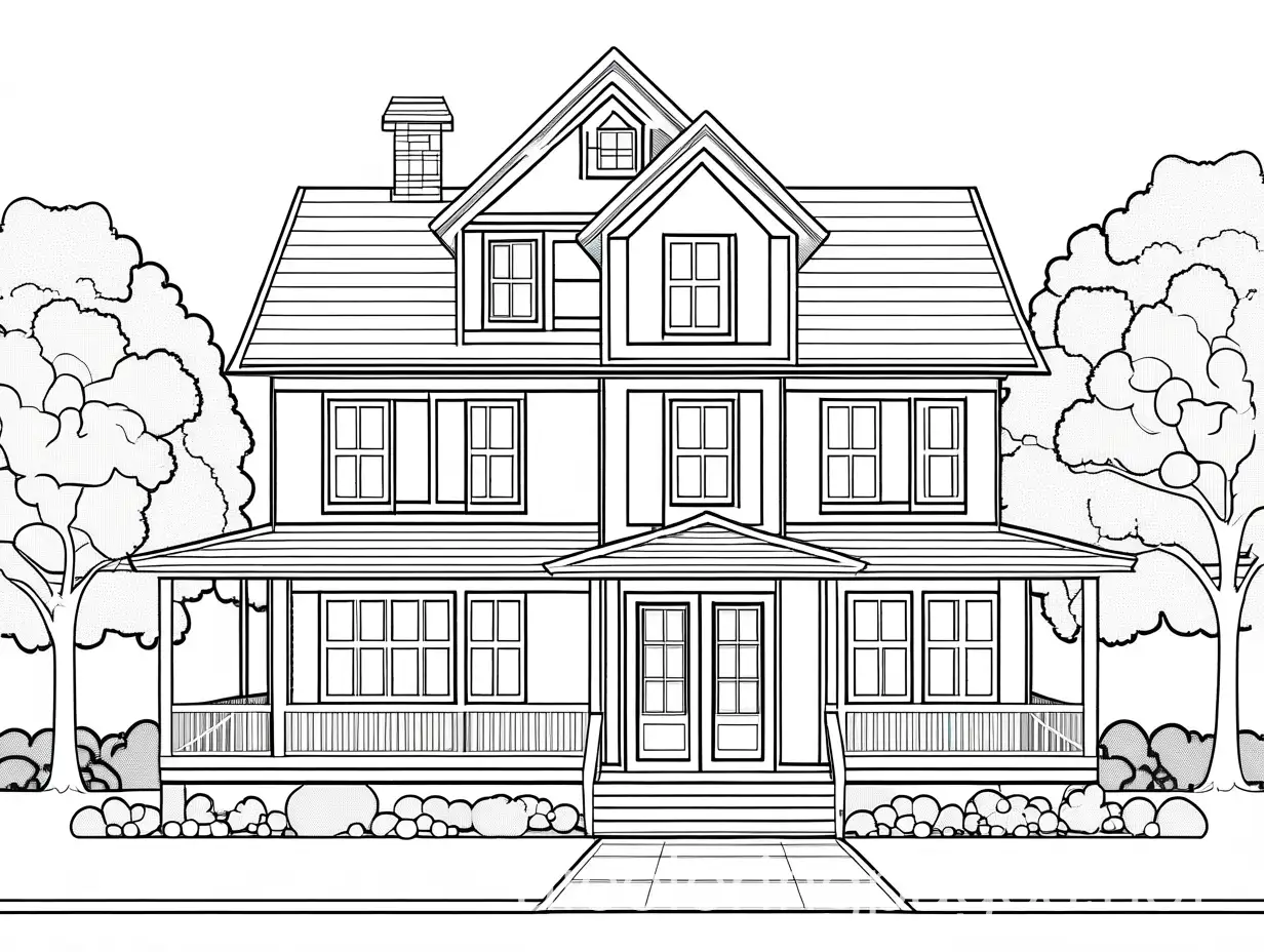 Parent-and-Child-Playing-in-a-Simple-House-Coloring-Page