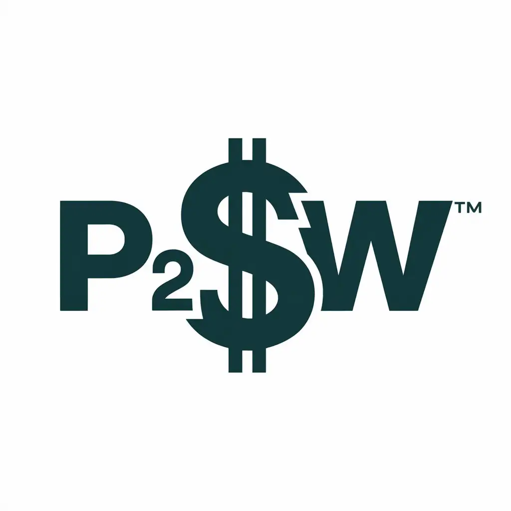 LOGO Design For p2w Minimalist Symbol for Internet Industry