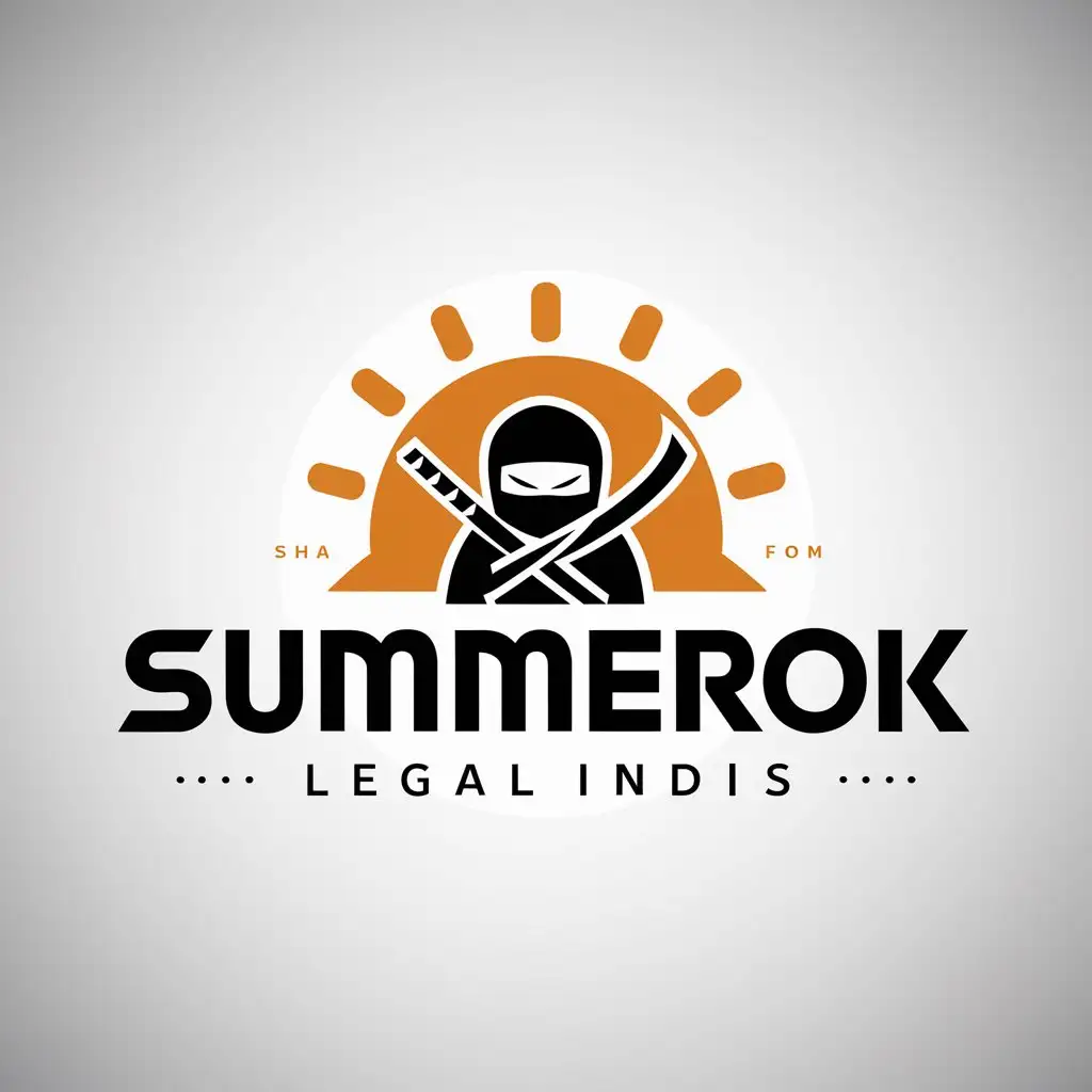 LOGO-Design-For-Summerok-Ninja-and-Katana-with-Summer-Sun-Theme