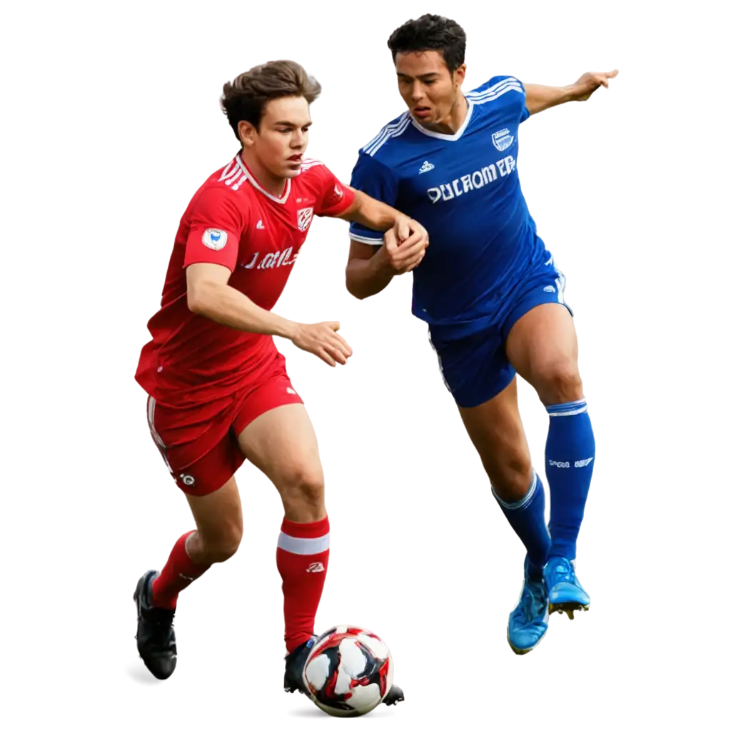 Dynamic-Soccer-Battle-PNG-Red-vs-Blue-Players-in-Vector-Art