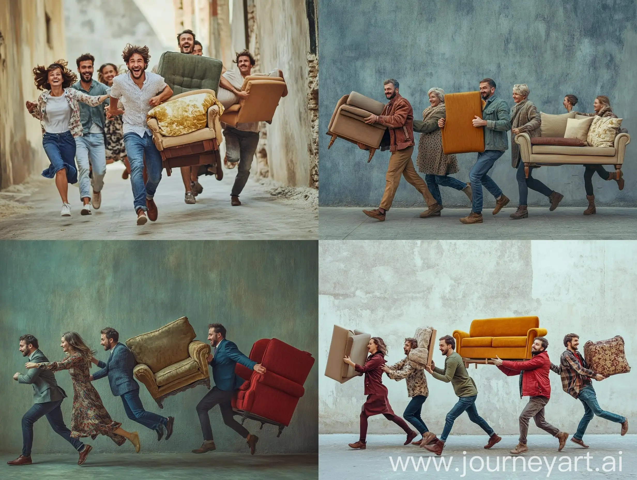 Joyful-People-Carrying-Furniture-in-Surreal-Commercial-Photography