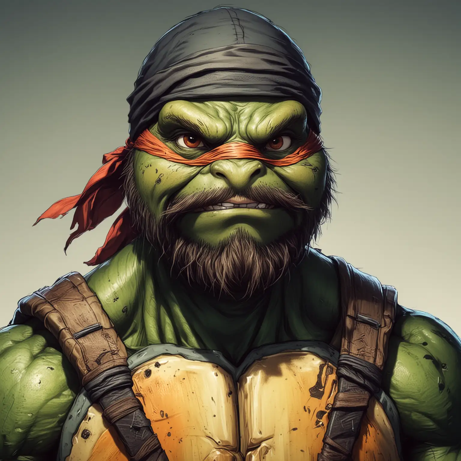 Bearded-Ninja-Turtle-in-Anime-Style-Commanding