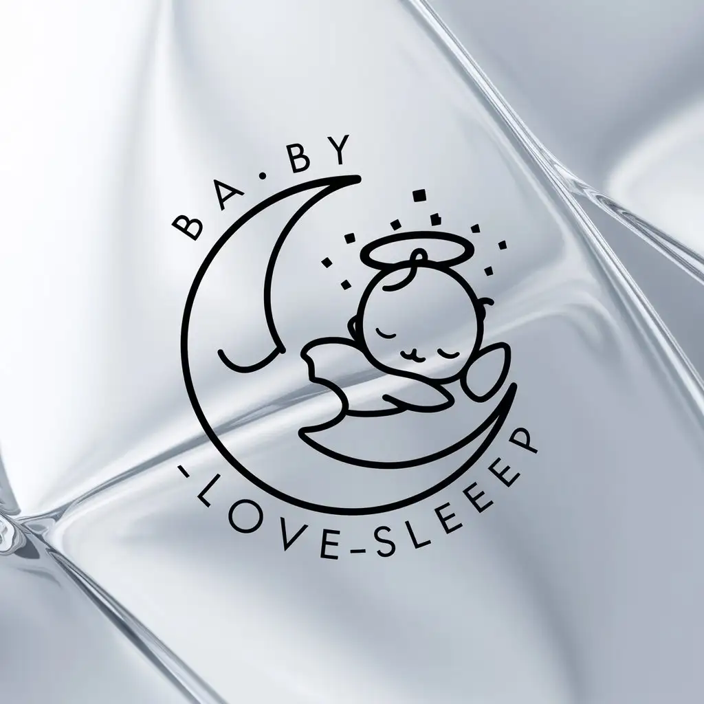 a logo design,with the text "babylovesleep", main symbol:sleeping baby,Minimalistic,clear background