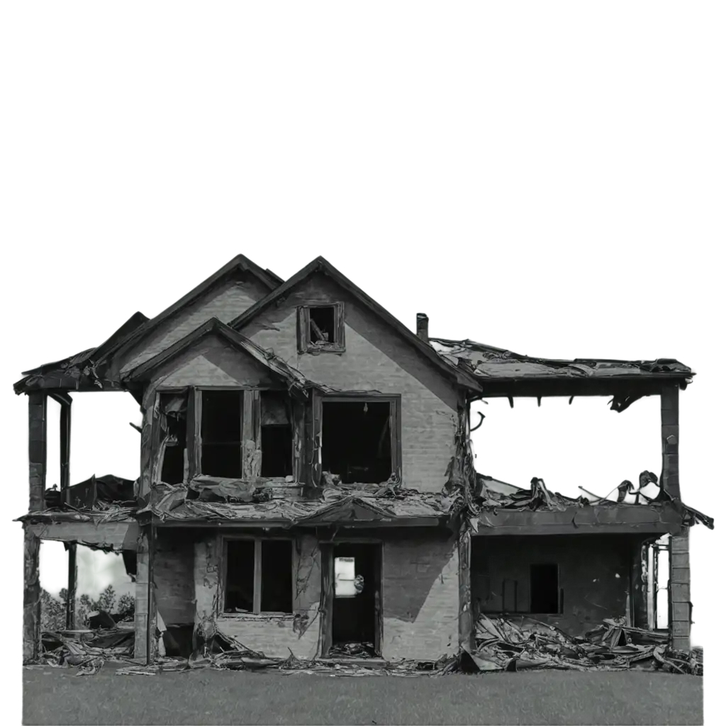 Destroyed-and-Burned-Home-PNG-Image-HighQuality-Detailed-Visual-for-Powerful-Visual-Impact