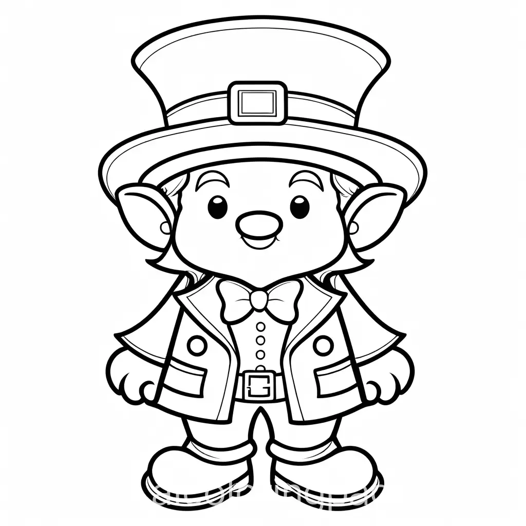 Leprechaun-Coloring-Page-for-Kids-with-Simple-Line-Art-and-Ample-White-Space