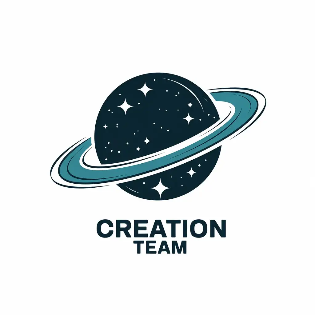 LOGO Design for Creation Team Stellar Space Theme with Fictional Form and Clear Background