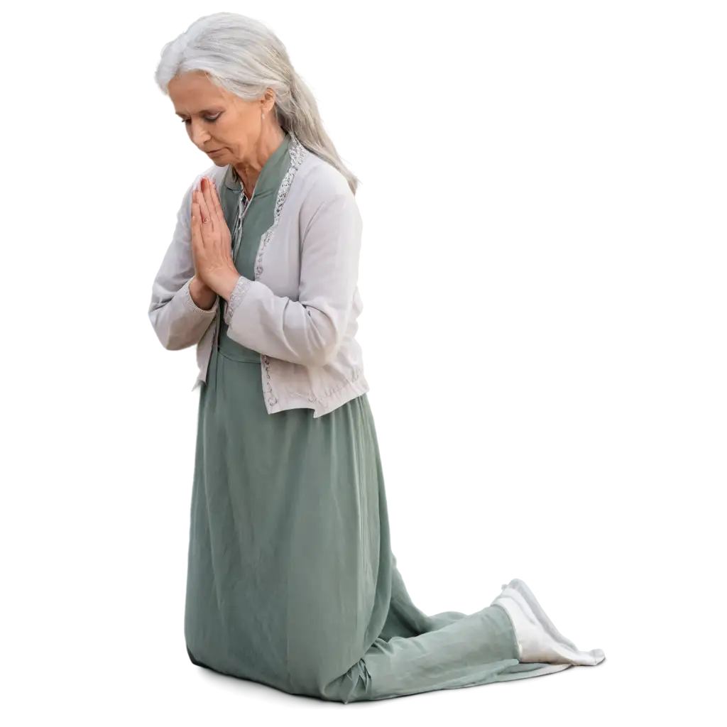 PNG-Image-of-an-Old-Christian-Woman-Kneeling-in-Prayer