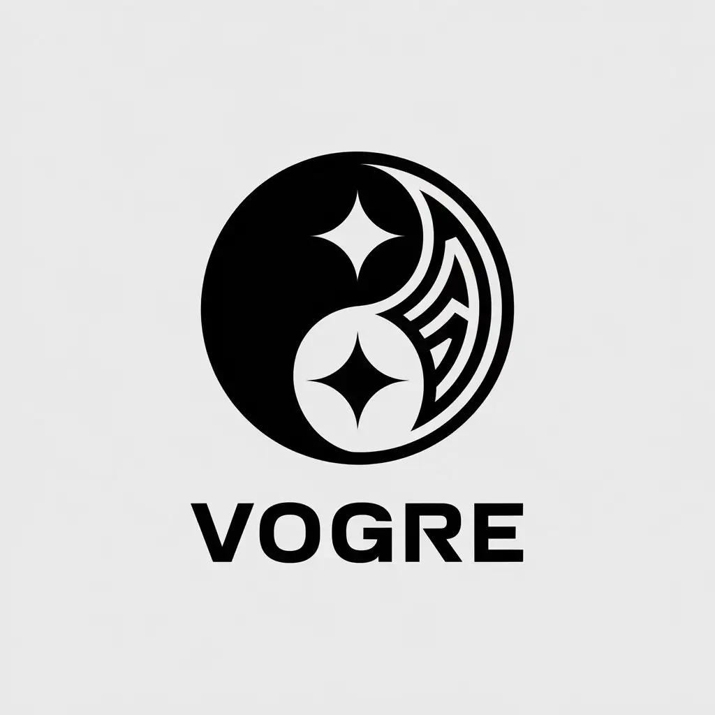 LOGO Design for VOGRE Minimalistic Black Circle with Tribal V Symbol