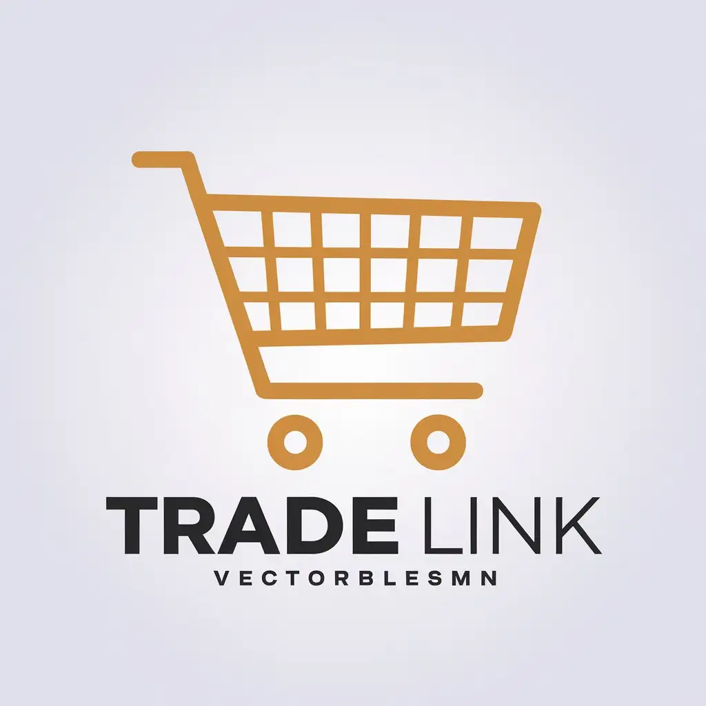 LOGO-Design-For-Trade-Link-Minimalistic-Shopping-Cart-Symbol-for-Retail-Industry