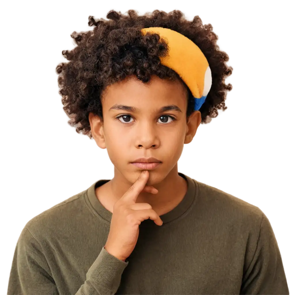 Afro-Boy-Thinking-PNG-A-Versatile-Image-for-Creative-Projects