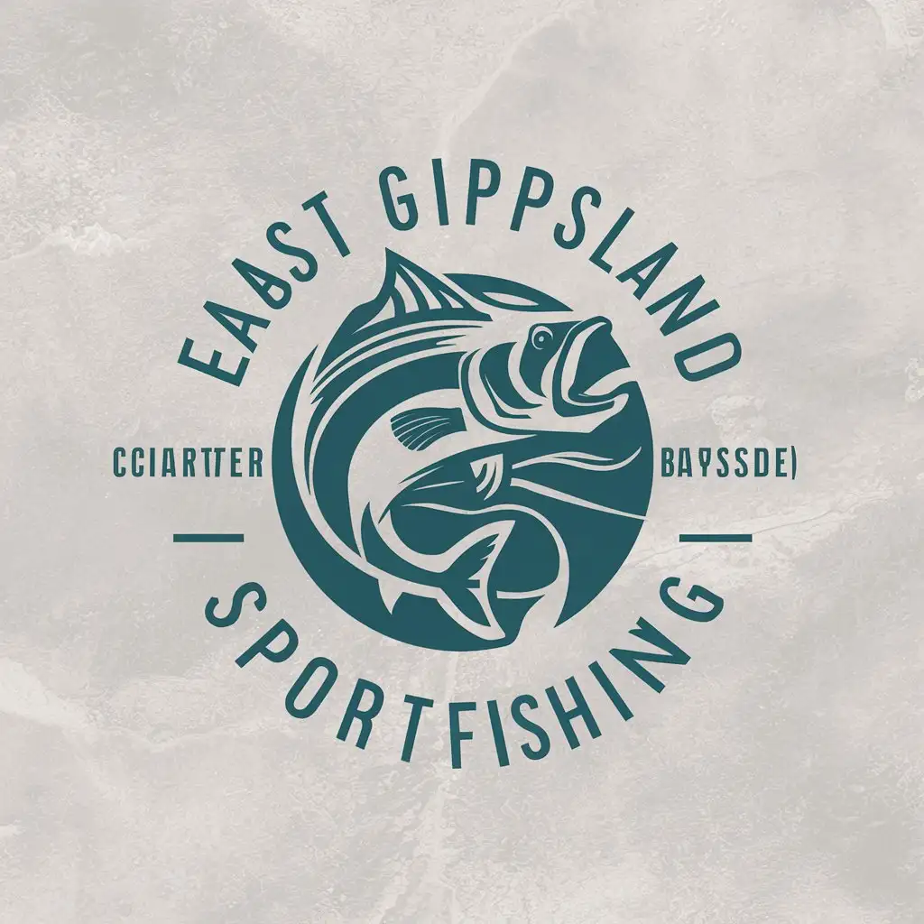 LOGO Design for East Gippsland Sportfishing Nautical Theme with Waves and Fish Iconography