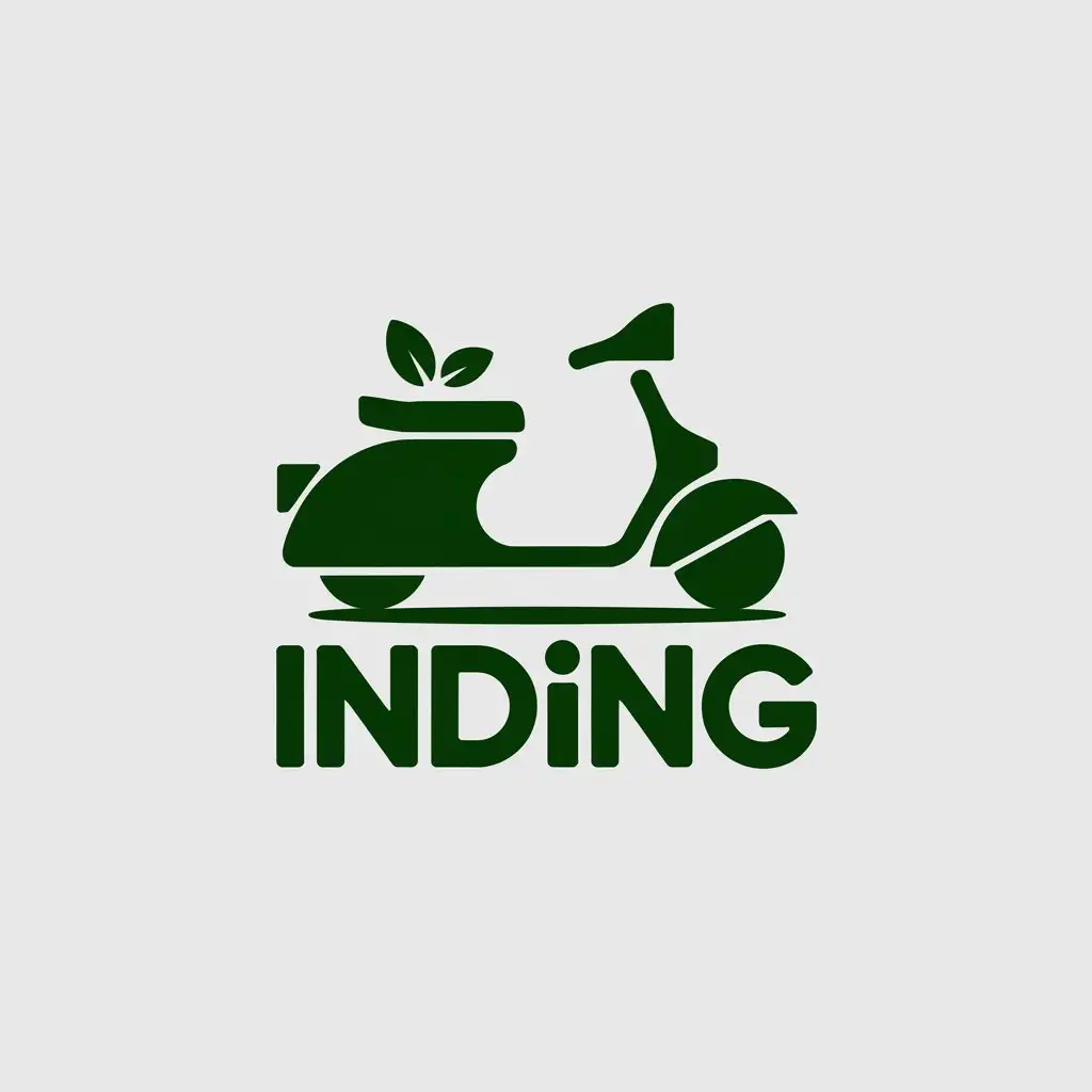 a vector logo design,with the text "Inding", main symbol:LOGO-Design-For-enviroment-scooter-Logo-with-Symbolic-scooter-and-Clear-Background,Moderate,clear background