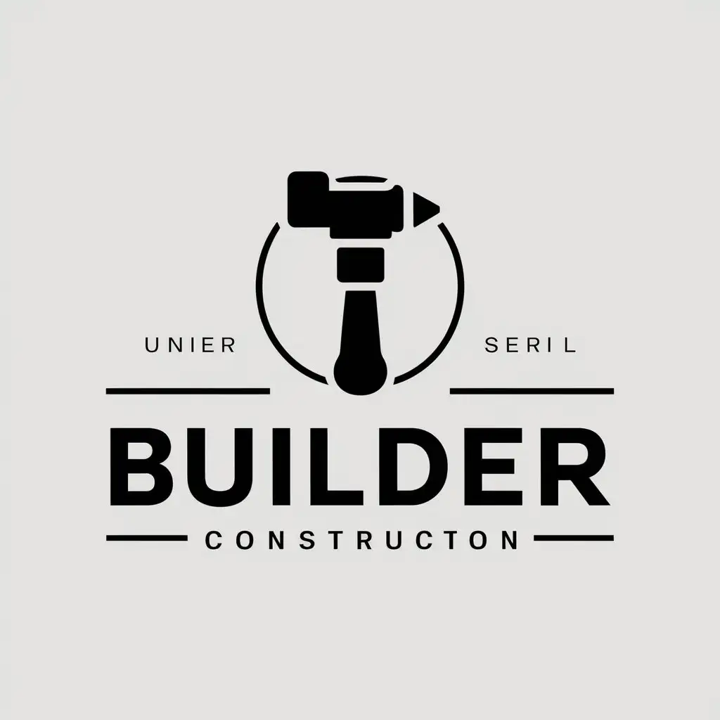 a vector logo design,with the text "builder", main symbol:drill hammer,Moderate,be used in Construction industry,clear background