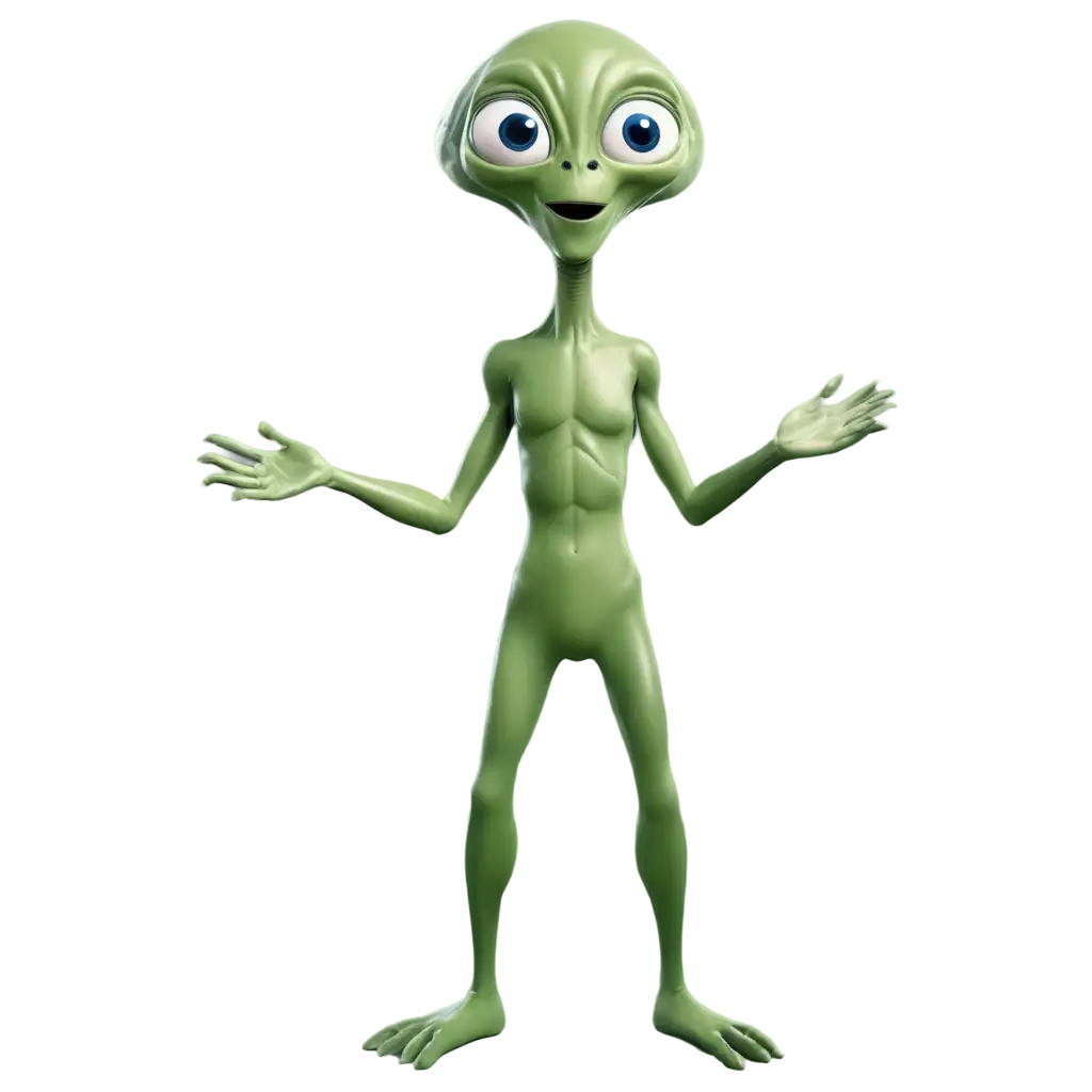 Funny-Alien-Standing-Upright-with-Hands-Stretched-Out-PNG-Image-for-Creative-Use