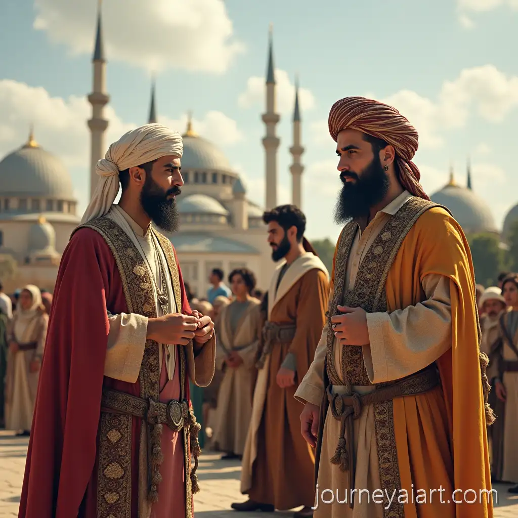 Modern-Persian-People-with-Historical-Figures-in-Front-of-Persepolis