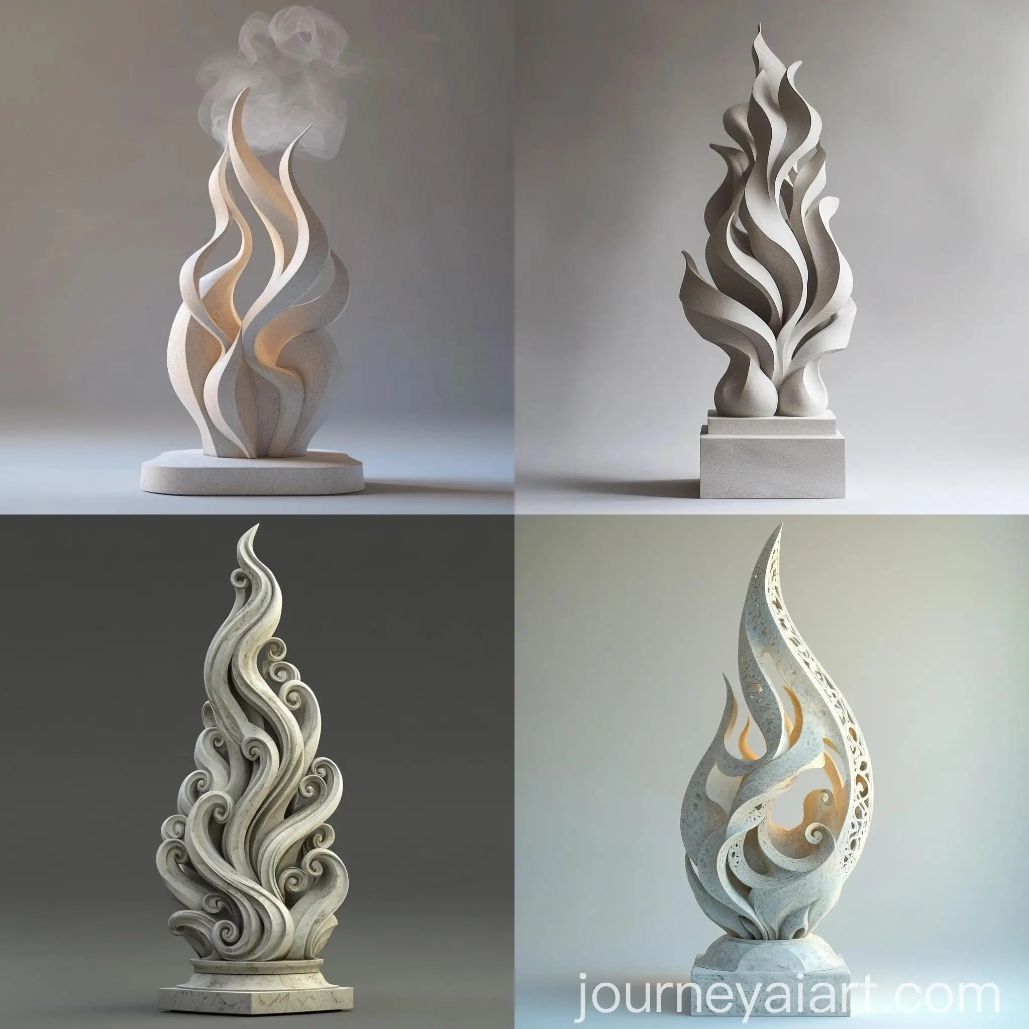 Stylized-Flame-Sculpture-with-Gothic-and-Art-Nouveau-Influences